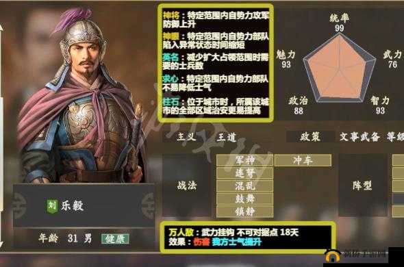 国志14李牧数据图鉴 古武将李牧维战法览