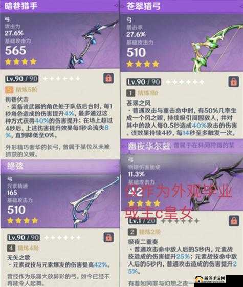 原神皇女武器选择：绝弦与落霞哪个更适合？深度解析皇女武器选择优劣与适用性探讨