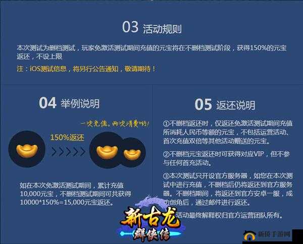 古龙群侠传2手游开启测试,充值返利规则公告的资源管理艺术