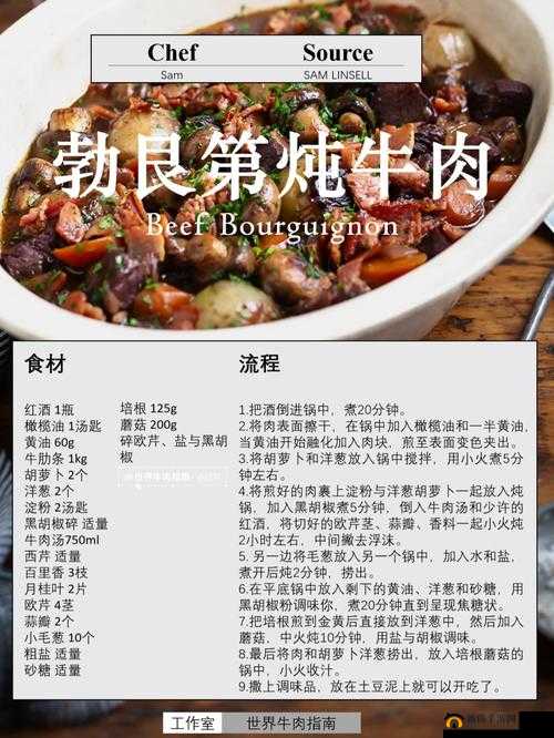 料理次元勃艮第红酒炖牛肉配方公式详解与装盘效果分析