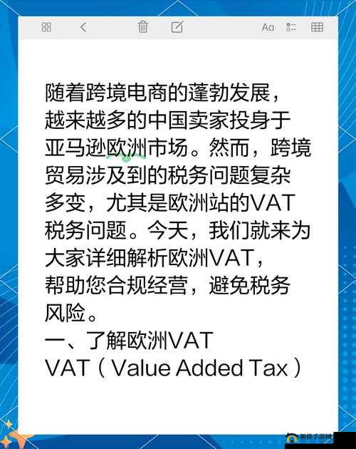 亚马逊 FBA 欧洲 VAT 详解:相关政策与合规操作要点