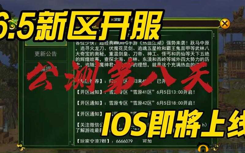 热血江湖手游,6月5日新区开服盛况与游戏更新详解