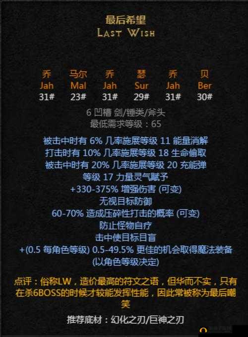 黑夜传说之狼人归来，符文属性与升级策略的深度解析