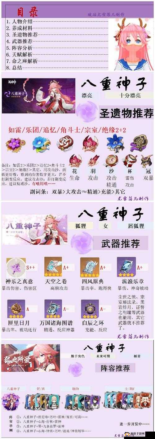 八重神子四星圣遗物搭配秘籍,解锁雷系女神的无限潜能