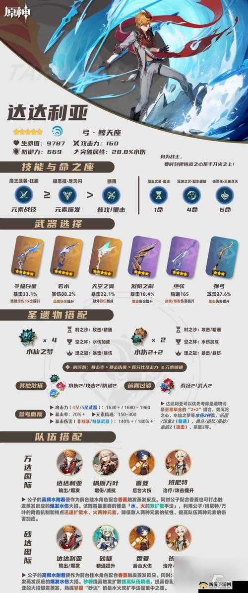 原神公子达达利亚圣遗物搭配攻略，底层逻辑与实战操作映射