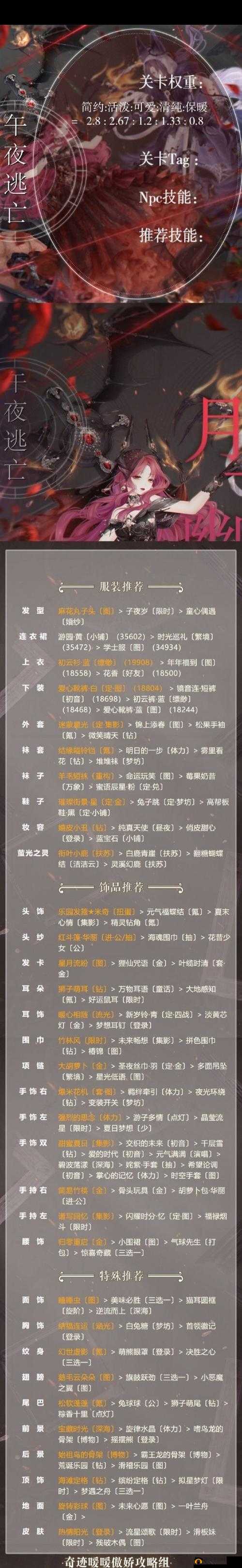 奇迹暖暖古堡舞会怎么搭配？月下幽舞第一关高分搭配建议攻略