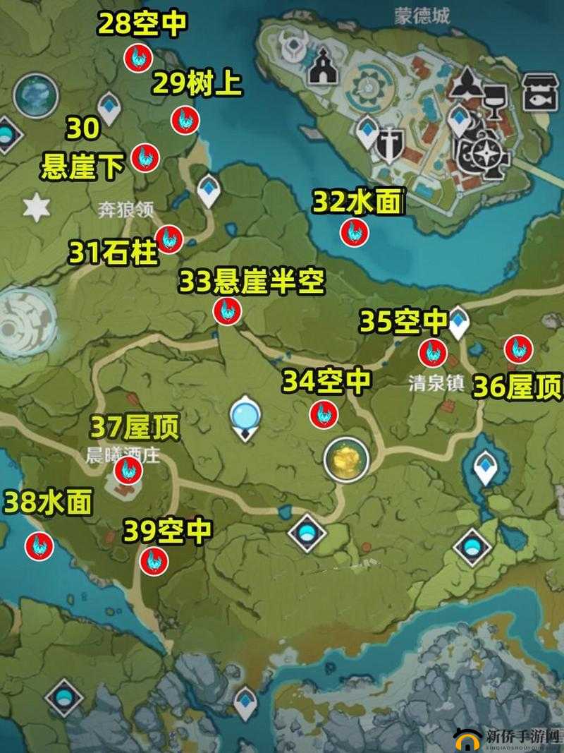 原神风神瞳全收集位置坐标攻略